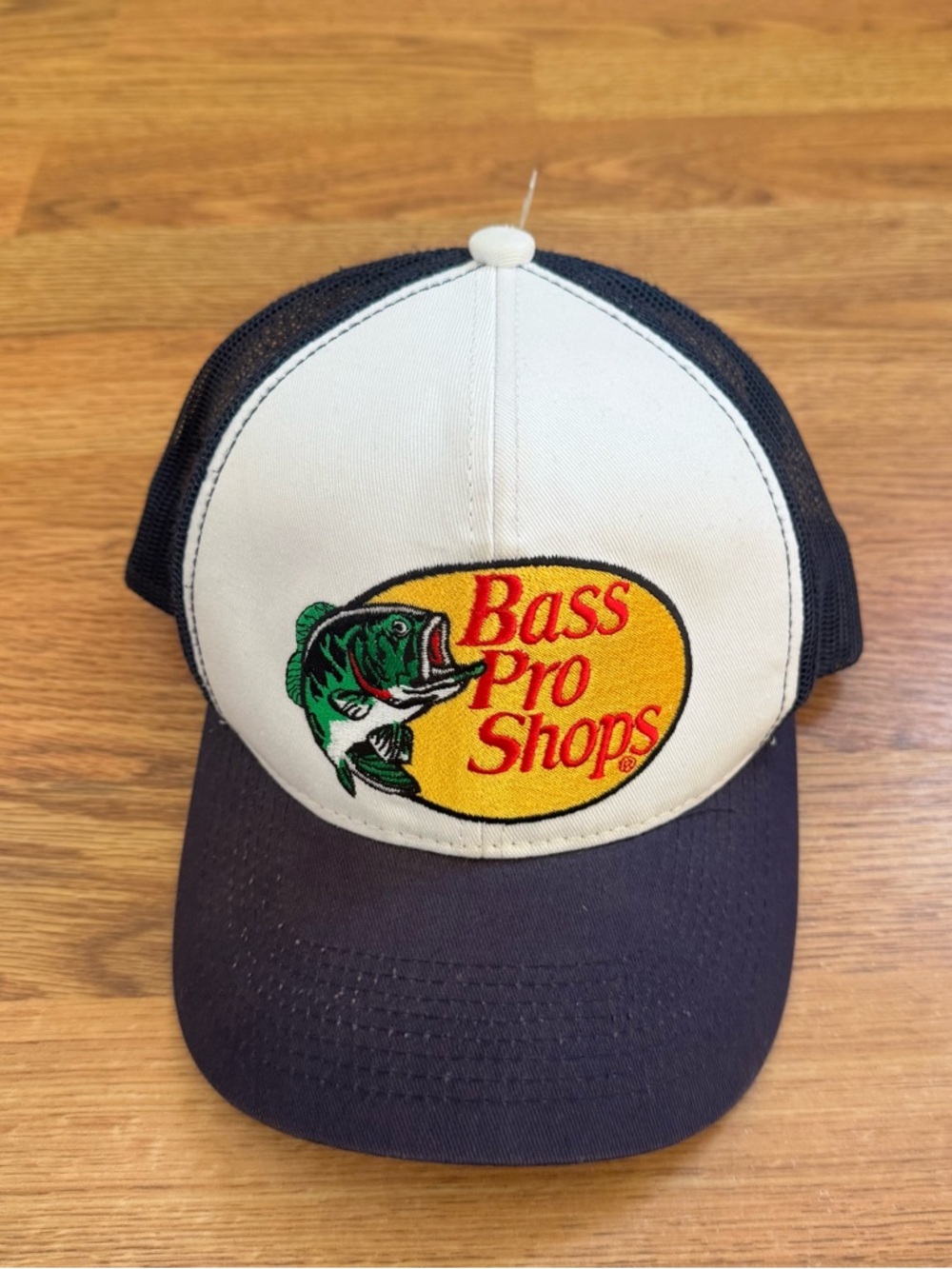 Bass Pro Shops Navy & White Mesh Trucker Cap